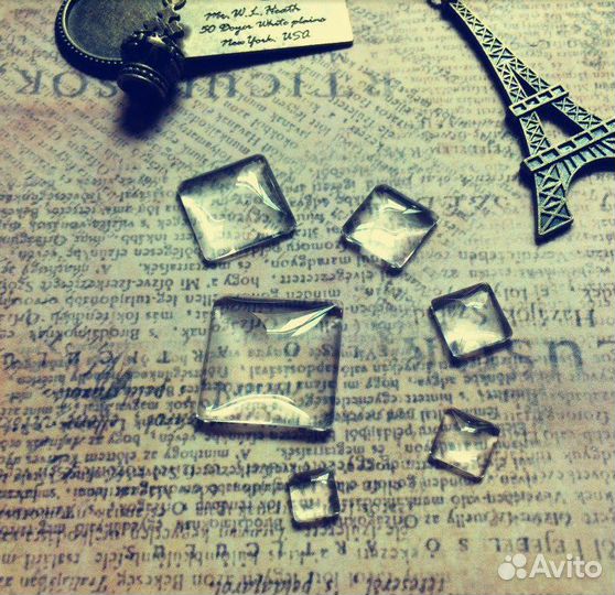 Кабошоны стеклянные, линзы, полусферы