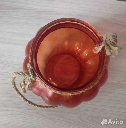 Стеклянная банка в форме тыквы