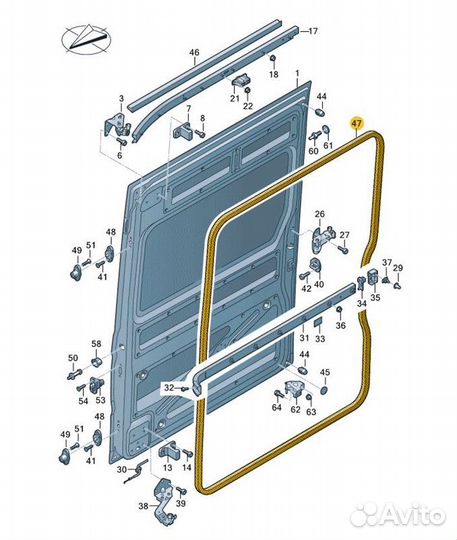 Б/У Уплотнитель двери В хорошем состоянии