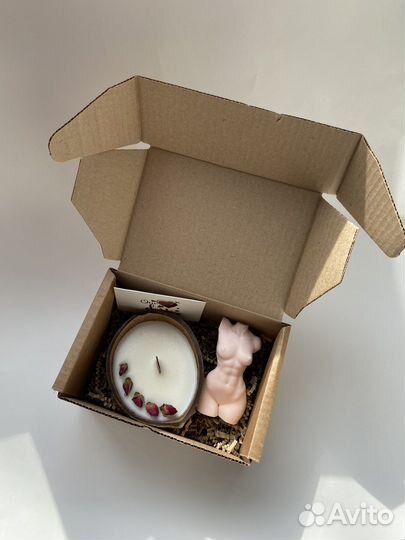 Подарочный набор свечей/ свеча в кокосе/ мыло