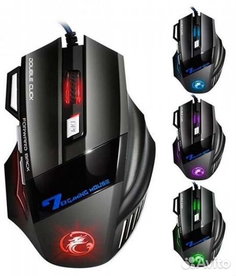 Бесшумная проводная игровая мышь imice X-7 новая