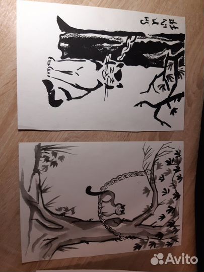 Рисунки у Лукоморья в японском стиле