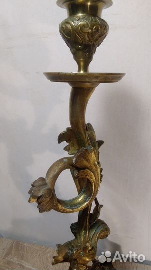 Подсвечник старинный бронза
