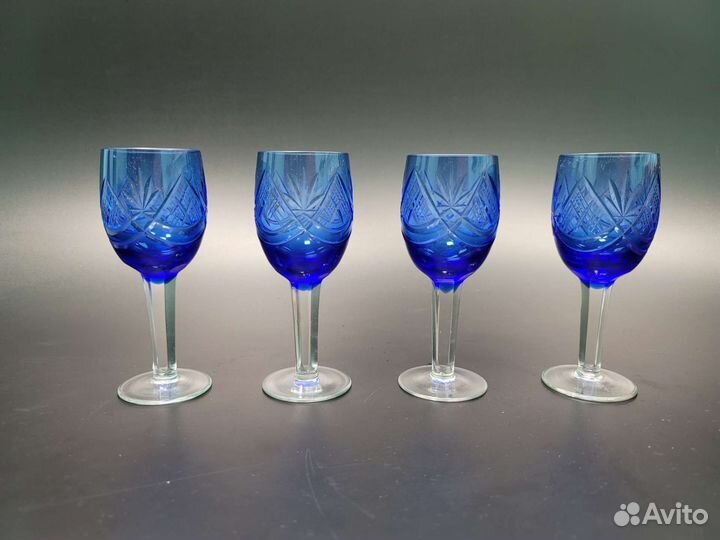 Фужеры синее стекло СССР