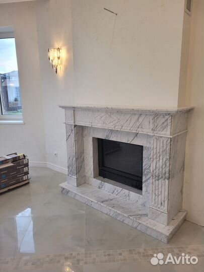 Облицовка камина мрамор