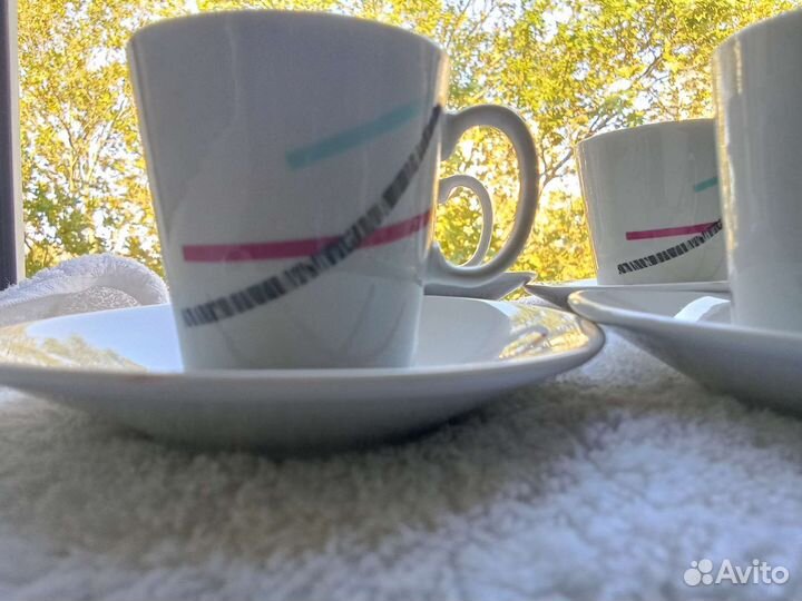 Кофейные чашки с блюдцами фарфор