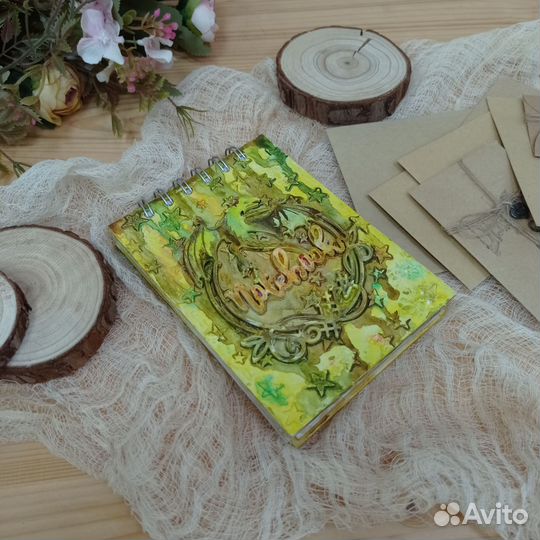 Блокнот ручной работы с драконом, на спирали