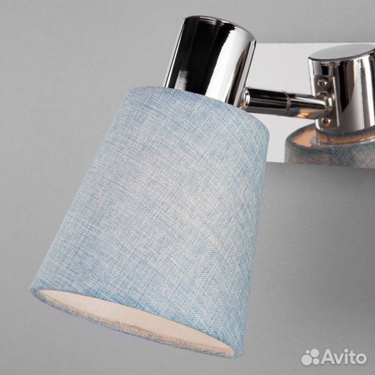 Светильник спот 2х40 Вт Е14 хром/голубой