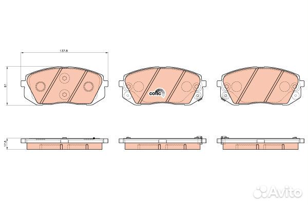 Колодки тормозные hyundai ix35 10/ i40/KIA sportag