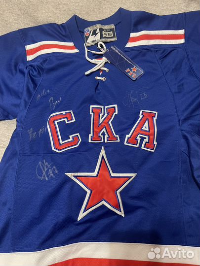 Хоккейный свитер ска с автографами хоккеистов