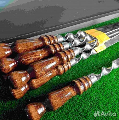 Шампур с деревянной ручкой для люля, 20х3 мм 50 см