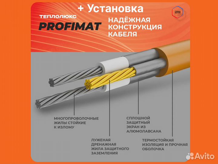 Теплый пол Теплолюкс ProfiMat 10,0 кв.м