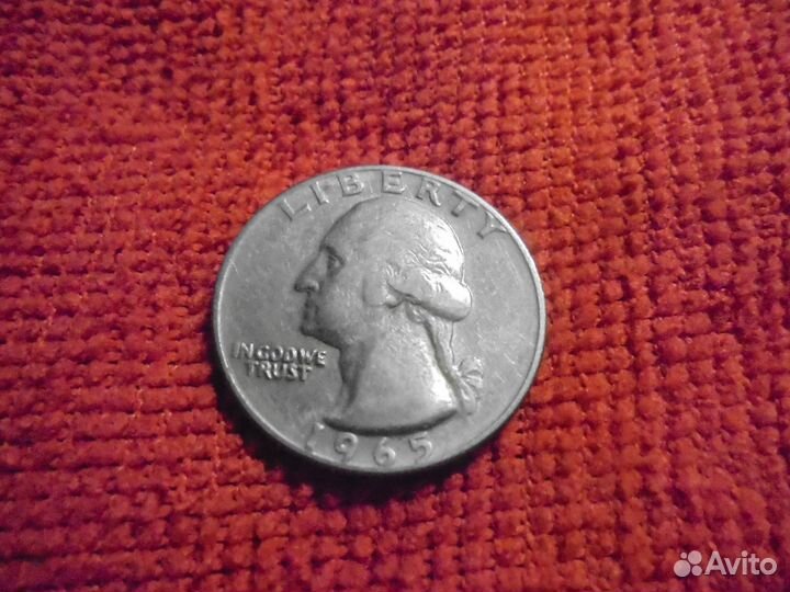 Quarter dollar США 1965 года Перевёртыш