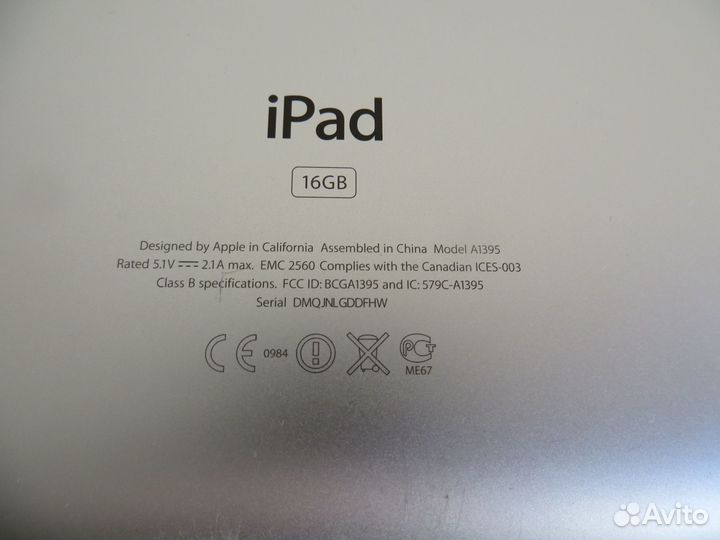 Планшет iPad A1395 16gb