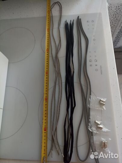 Шнурки для обуви круглые плоские нов. с фиксатором