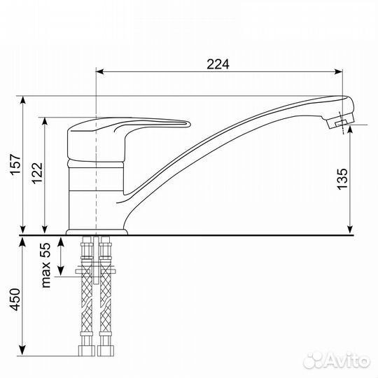 Смеситель для кухни Ulgran UQ-004-06, трюфель