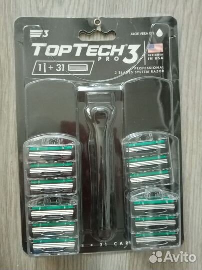 Бритва Сменные кассеты toptech3 pro
