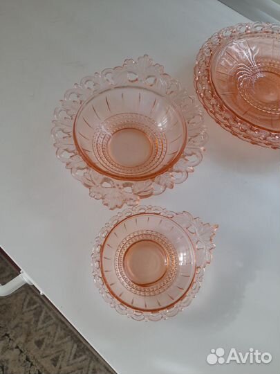 Цветное стекло СССР,сервиз Ажурный,кдо1