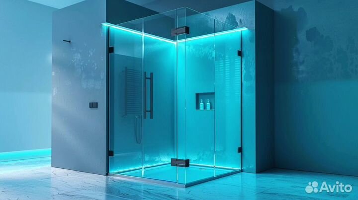 Стеклянное ограждение для душевой кабины