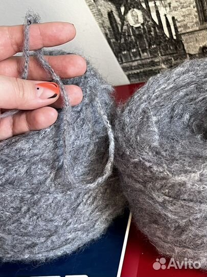 Пряжа softone серый/фуксия