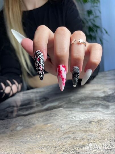 Маникюр наращивание ногтей гель лак