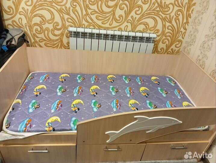 Детская кровать дельфин с матрасом