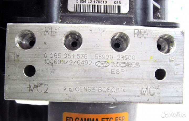 Гидроблок ABS + ESP 58920-2R500 (bosch 0265251576)