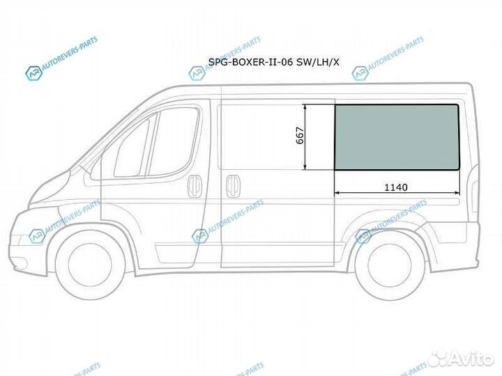 SPG-boxer-II-06 swlhx Стекло кузова заднее левое p