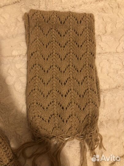 Комплект шапка, шарф и варежки