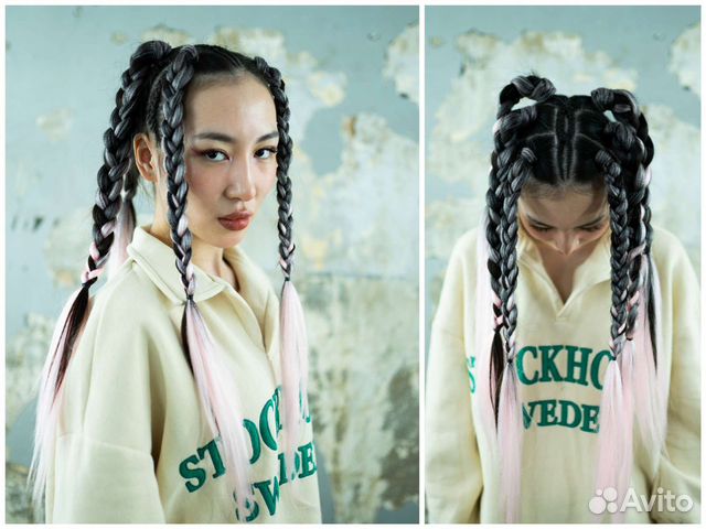 Косы с канекалоном, брейды в хвост, афрокосы