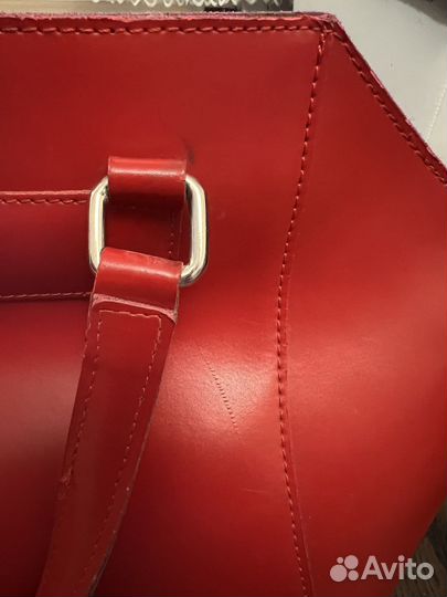 Сумка натуральная кожа красная
