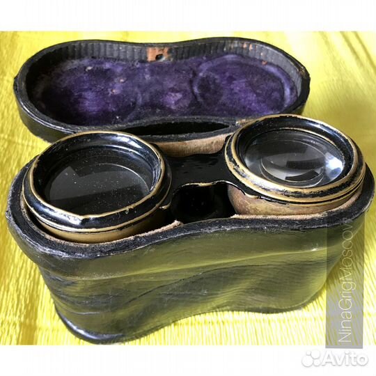 Антик бинокль Jumelle Russe в футляре. 1900е гг