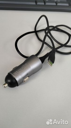 Зарядка для прикуривателя + кабель type c