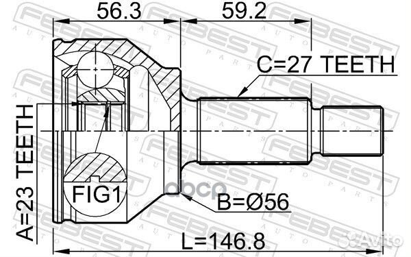 Шрус наружный 23X56X27 2110GE Febest
