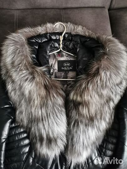 Меховой воротник чернобурка