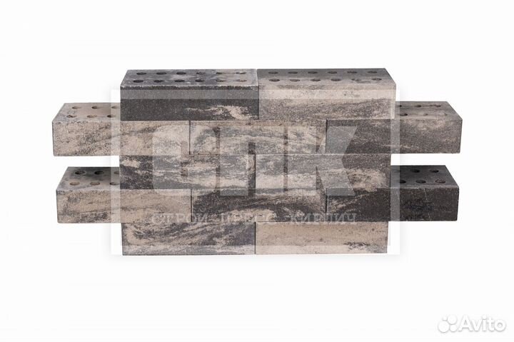 Кирпич облицовочный - Серый обсидиан