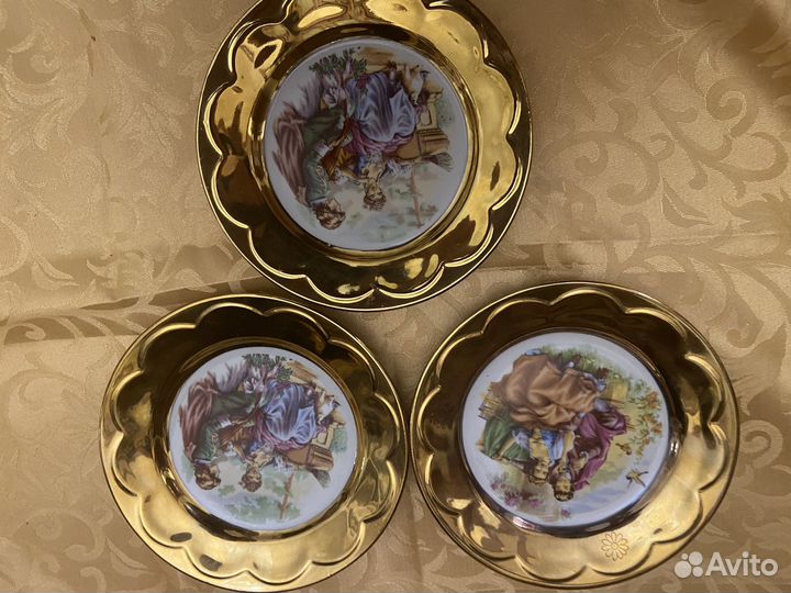 Тарелки интерьерные позолота