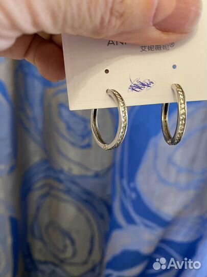 Серьги кольца серебро