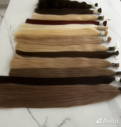 Натуральные срезы волос 50-60-70см