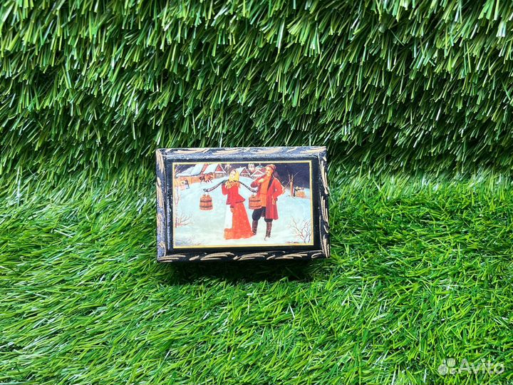 Шкатулка деревянная, расписная