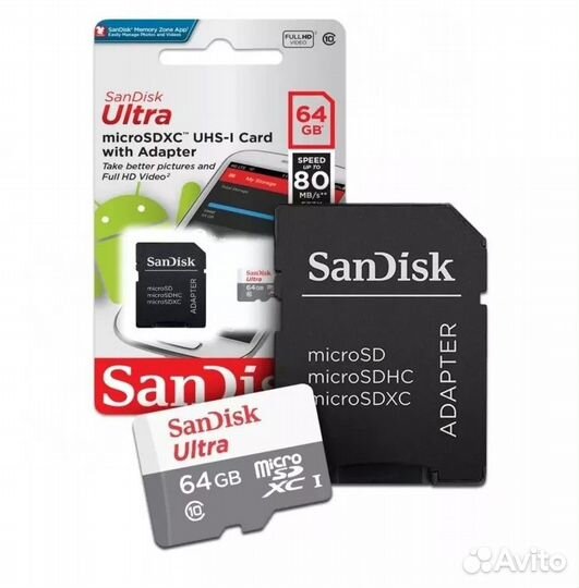 Sandisk ultra 64гб micro sd