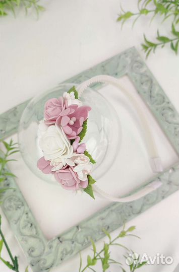 Ободок для волос с цветами