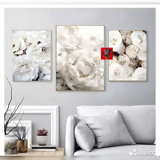 Современная картина цветы пионы