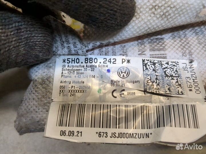 Подушка безопасности в сиденье Volkswagen ID.3