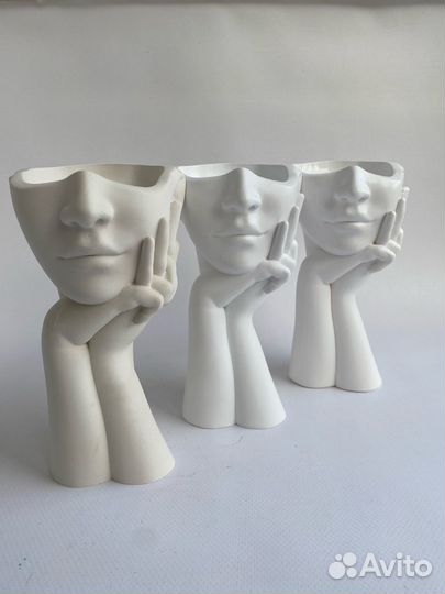 Ваза кашпо,гипсовая. Декоративная