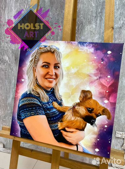 Портрет по фото на холсте