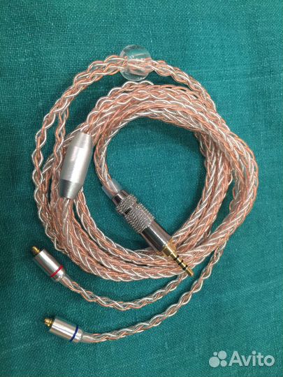 Кабель mmcx баланс 2.5 сребро+медь