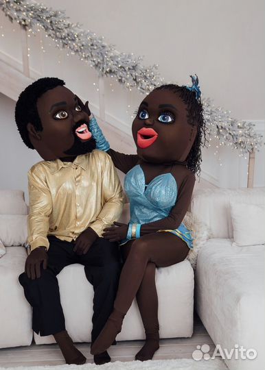 Мулатка ростовая кукла.Шуточный стриптиз