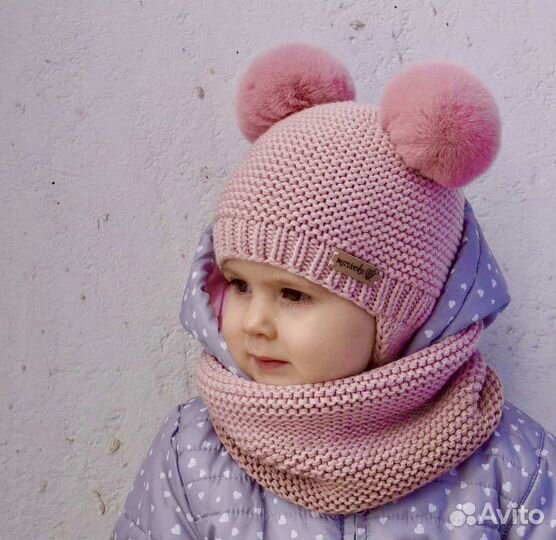 Комплект шапка, шарф для девочки