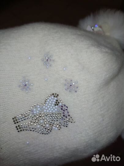 Шапка для девочки фирменная мех кашемир